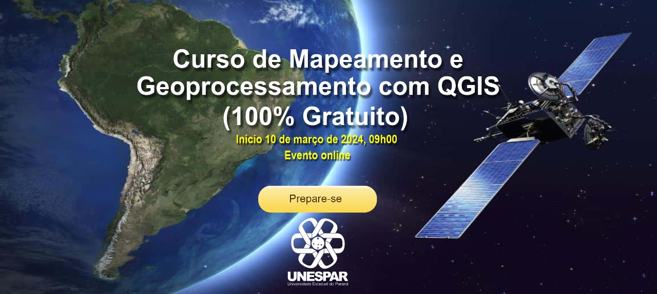 Curso de Mapeamento e Geoprocessamento com QGIS   (on-line / 100% Gratuito)