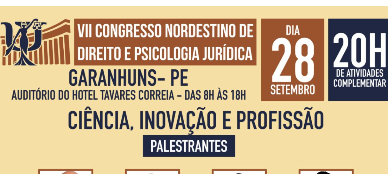 VII Congresso  Nordestino de Direito e Psicologia Jurídica em Garanhuns