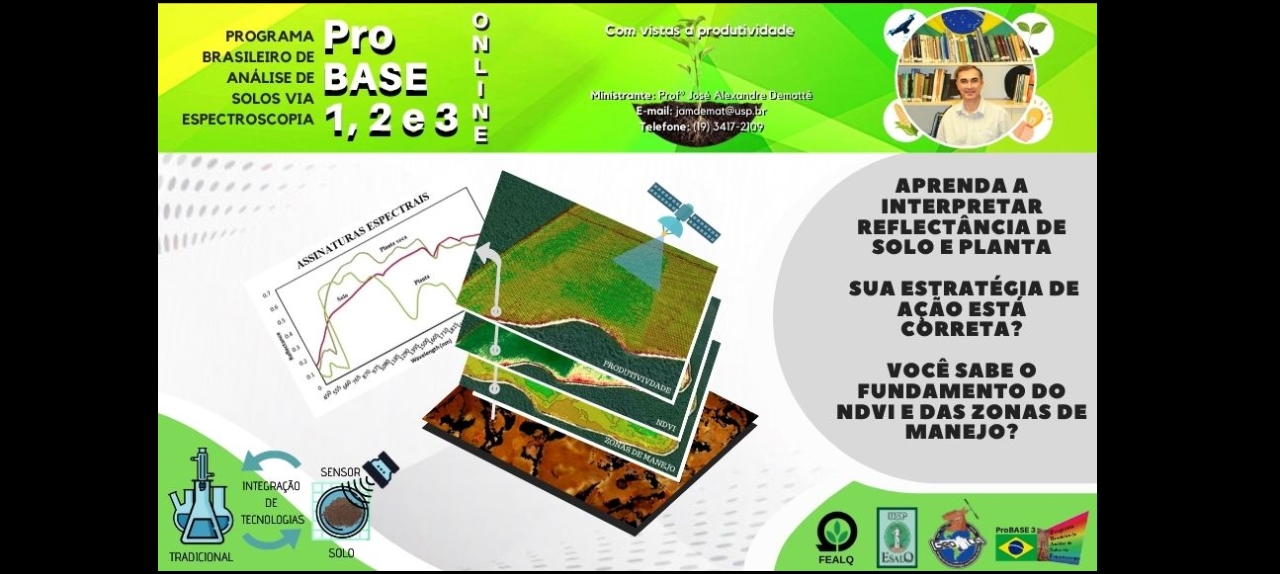 TREINAMENTO - PROBASE 1,2,3: PROGRAMA BRASILEIRO DE ANÁLISE DE SOLOS VIA ESPECTROSCOPIA COM VISTAS A AGRICULTURA (103809)