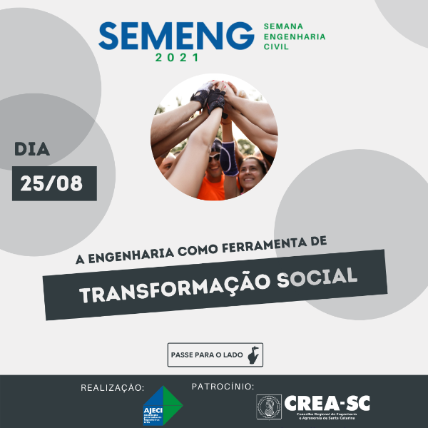Palestra: A Engenharia como Ferramenta de Transformação Social com a Eng. Civil Fernanda Maria Vieira