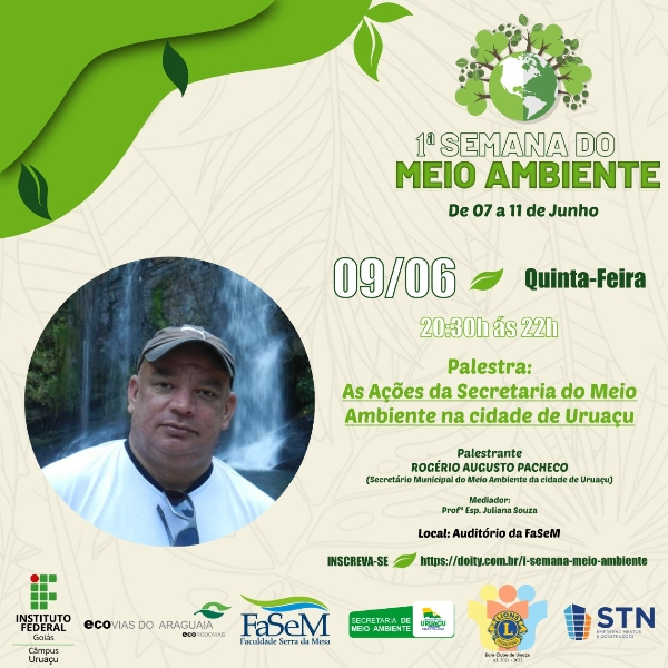 Palestra: As ações da secretaria do meio ambiente na cidade de Uruaçu