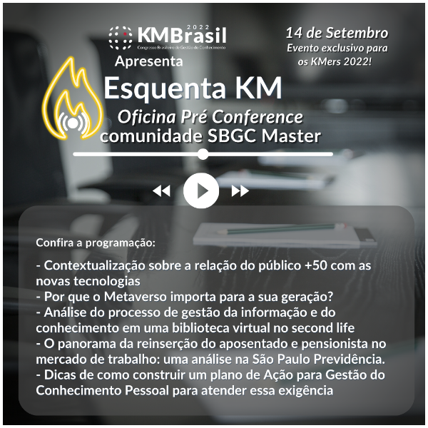 Oficina Pré Conference da comunidade SBGC Master  