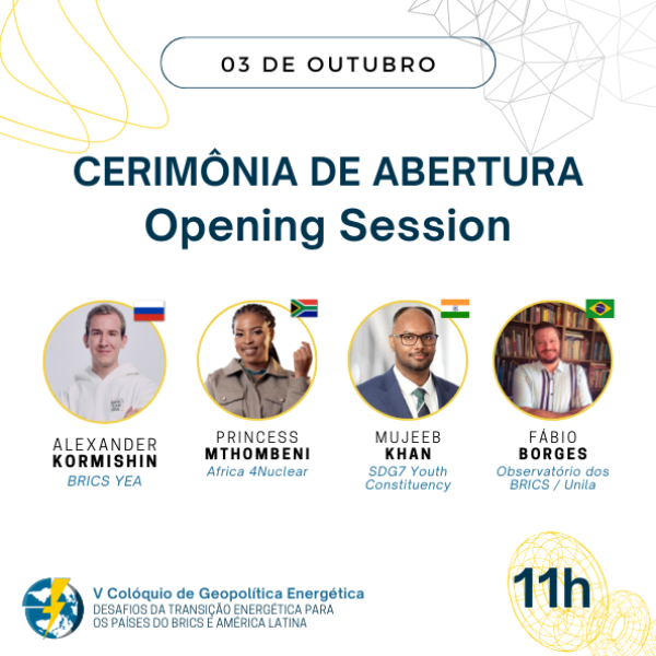 CERIMÔNIA DE ABERTURA / Opening Session