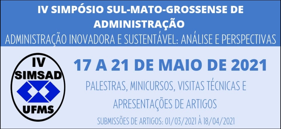 IV SIMSAD - Simpósio Sul-Mato-Grossense de Administração