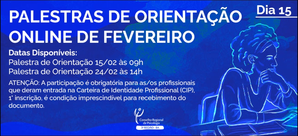 PALESTRA DE ORIENTAÇÃO 15 FEVEREIRO 2022 - TERÇA FEIRA