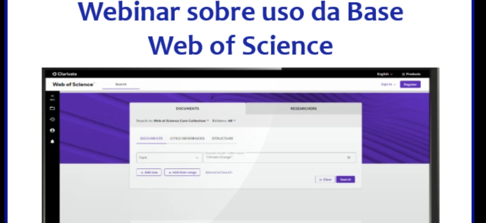 Webinar Web of Science: garanta aqui a qualidade da sua pesquisa