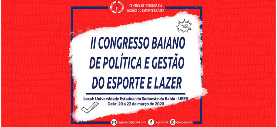 II Congresso Baiano de Política e Gestão do Esporte e Lazer - CBPGEL